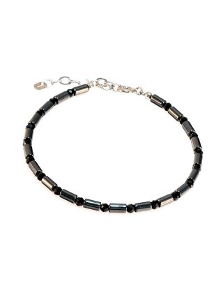 Bransoletka męska Hematyt i Turmalin 925