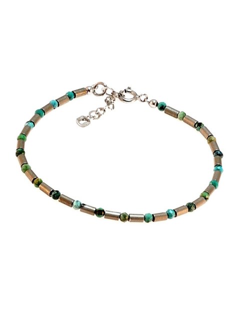 Bransoletka męska Hematyt i różnokolorowy turkus 925