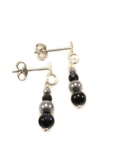 Kolczyki z agatem i turmalinem