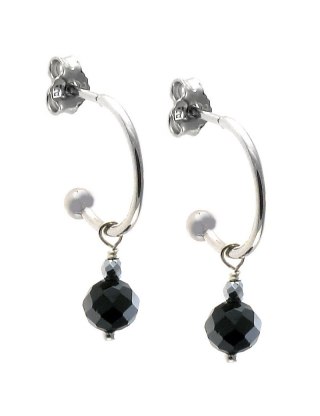 Kolczyki z turmalinem i hematytem