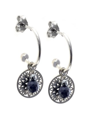 Kolczyki z szafirem i hematytem