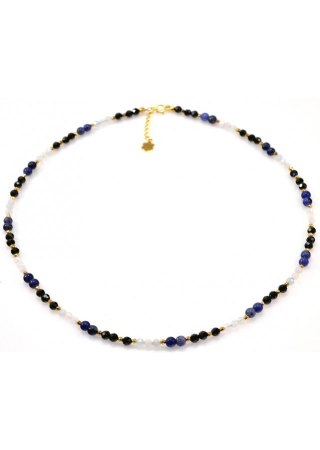 Naszyjnik Sodalit Spinel 925