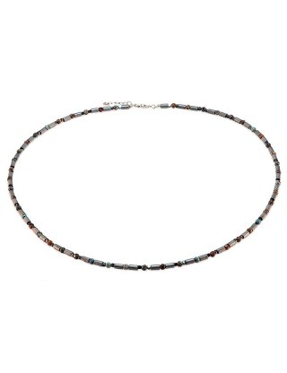 Naszyjnik Hematyt i różnokolorowy turkus 925