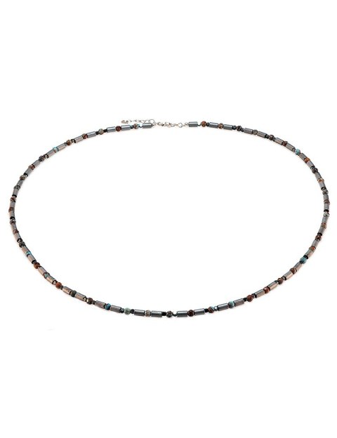 Naszyjnik Hematyt i różnokolorowy turkus 925