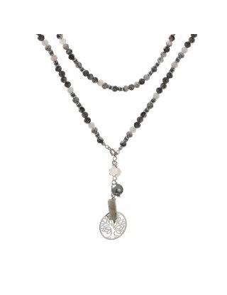 Naszyjnik WATERFALL Obsydian 925