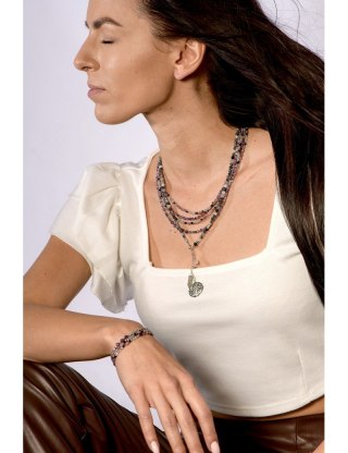 Naszyjnik WATERFALL Obsydian 925