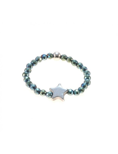 Pierścionek GWIAZDKA Hematyt 925