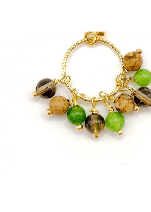 Kolczyki koła z jaspisem i kwarcem