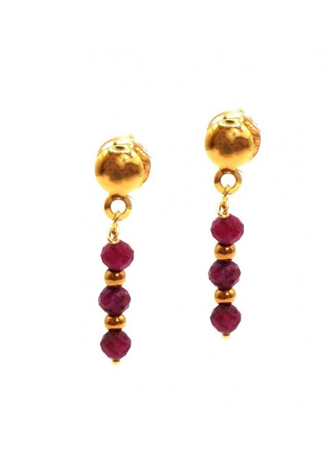 Kolczyki z rubinami i hematytem