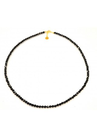 NASZYJNIK CZARNY TURMALIN OCHRONA 925