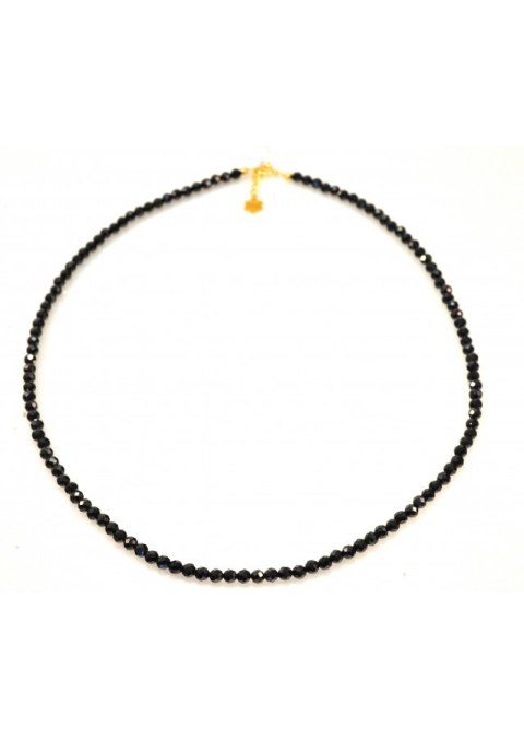 NASZYJNIK CZARNY TURMALIN OCHRONA 925
