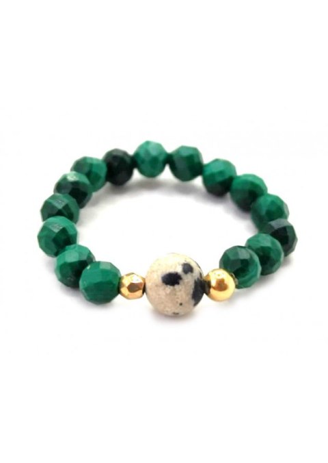 Pierścionek Malachit 925