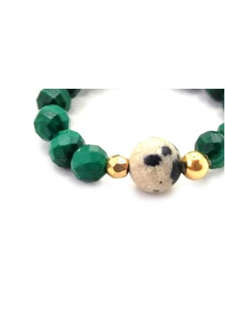 Pierścionek Malachit 925