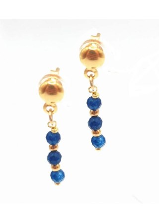 Kolczyki z lapisem i hematytem