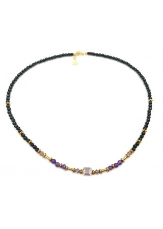 Naszyjnik Kryształ Ametyst 925