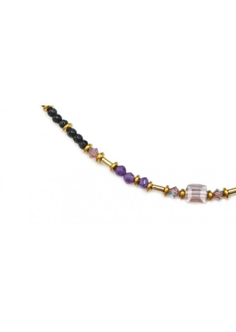 Naszyjnik Kryształ Ametyst 925