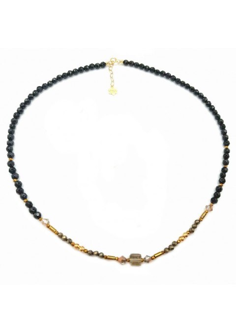 Naszyjnik Kryształ Piryt 925