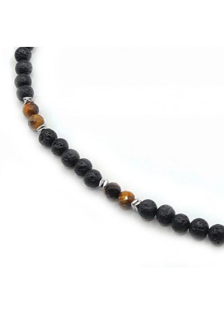 Naszyjnik męski Tygrysie oko 925