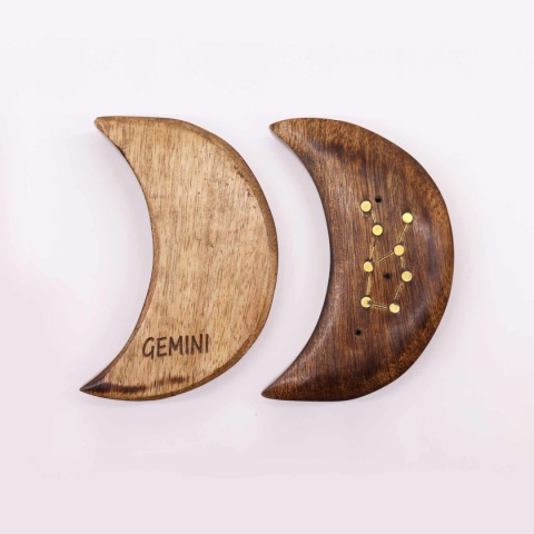 Bliźnięta - podstawka na kadzidełka z grawerem znaku zodiaku