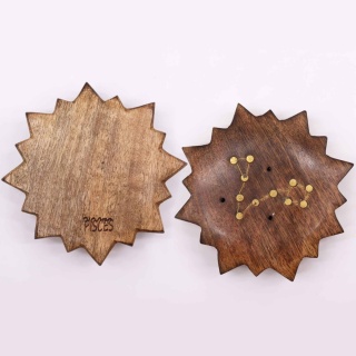 Ryby - podstawka na kadzidełka z grawerem znaku zodiaku