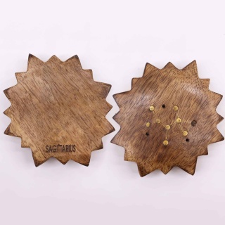 Strzelec - podstawka na kadzidełka z grawerem znaku zodiaku