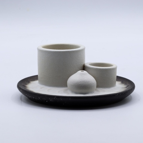 Podstawka na Palo Santo i Pęczek - Mandala - Biało-czarna