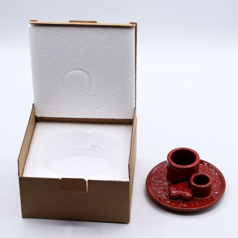 Podstawka na Palo Santo i Pęczek - Mandala - Czerwona z Połyskiem