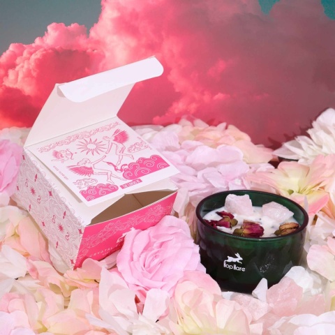 Świeca dekoracyjna Hop Hare - Róża & Kwarc różowy