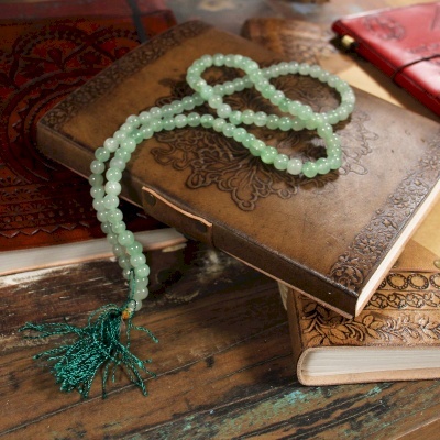Buddyjski Różaniec - Awenturyn Zielony