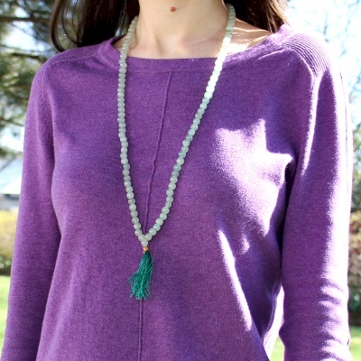 Buddyjski Różaniec - Awenturyn Zielony