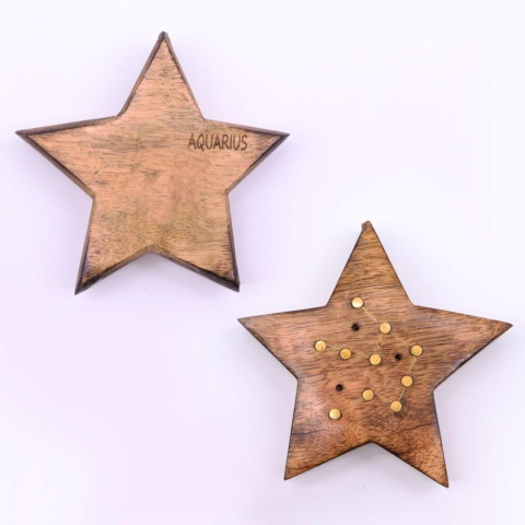 Wodnik -podstawka na kadzidełka z grawerem znaku zodiaku