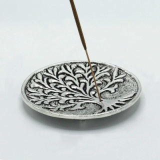 Podstawka pod Kadzidełka z Polerowanego Aluminium 10 cm - Drzewo Życia