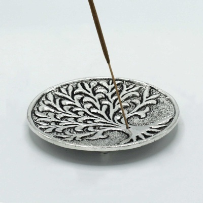 Podstawka pod Kadzidełka z Polerowanego Aluminium 10 cm - Drzewo Życia