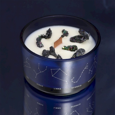 Waga - świeczka zapachowa i bransoletka z drobnych kamieni naturalnych