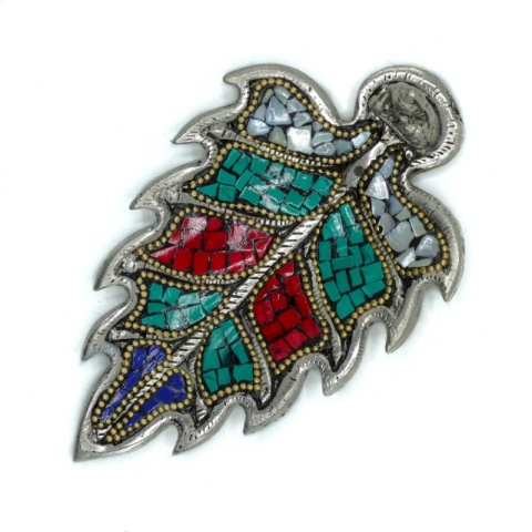 Tybetańska Podstawka pod Kadzidełka - Liść z Buddą