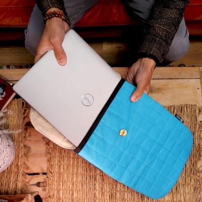 Wyściełane Etui na Laptopa - Niebieskie